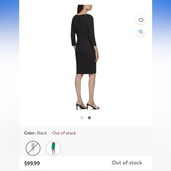 Calvin Klein Womens Three Quarter Sleeve Mini Wear to Work Dress - Picture 3 of 3